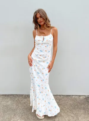 Trim Glow Corith Maxi Dress White / Multi