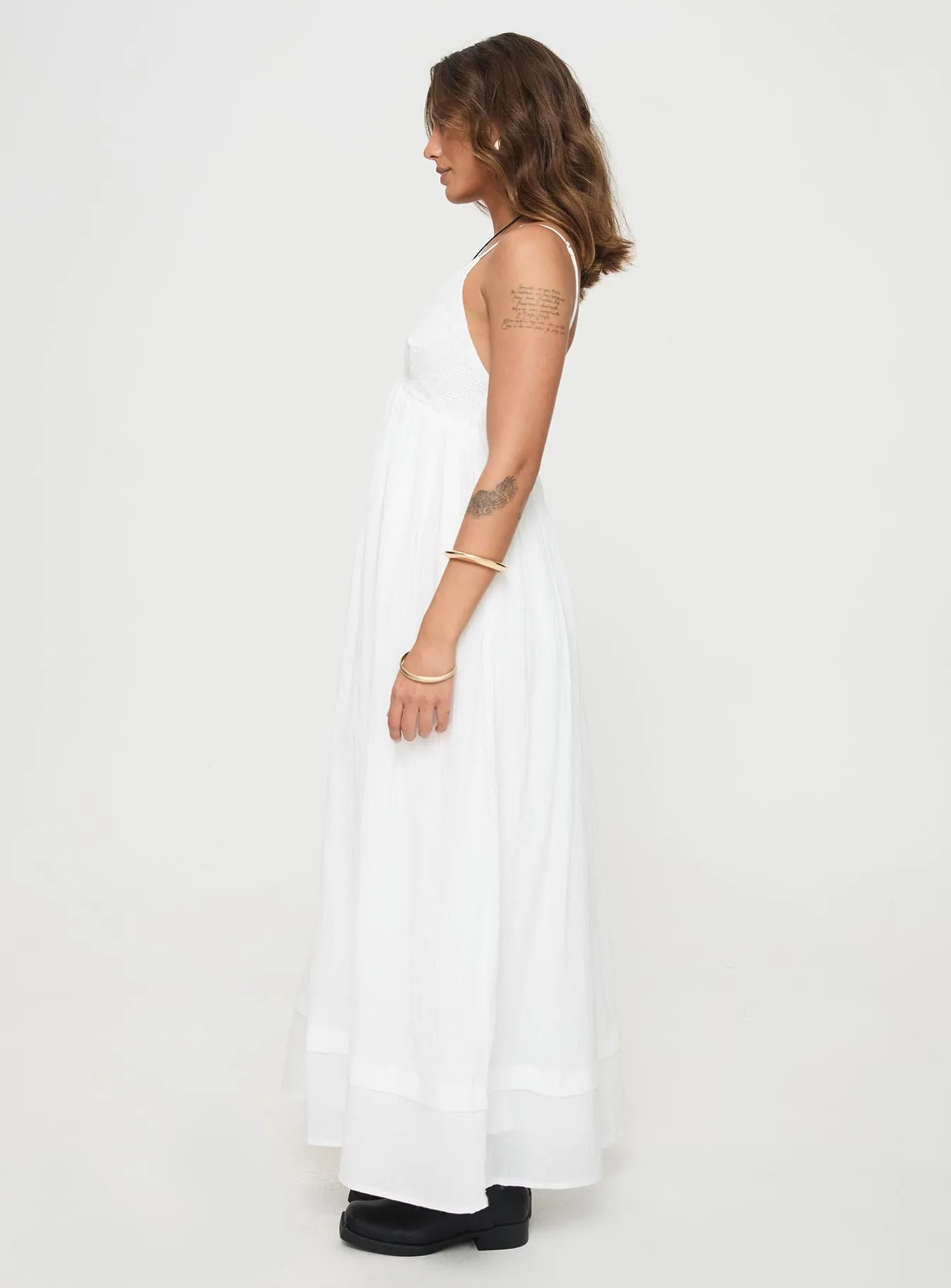 Gray Mist Eriksson Maxi Dress White