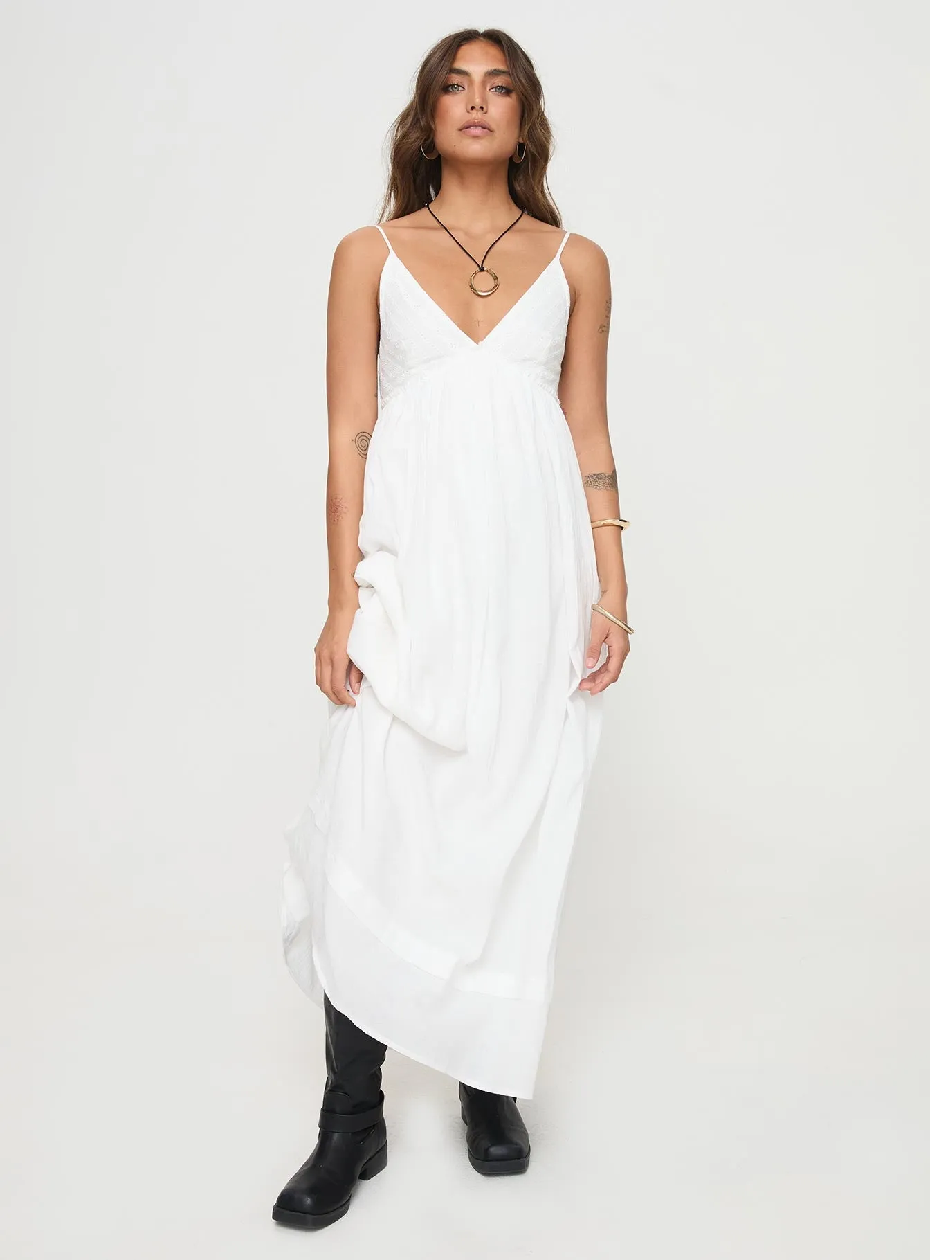 Floral Mood Eriksson Maxi Dress White