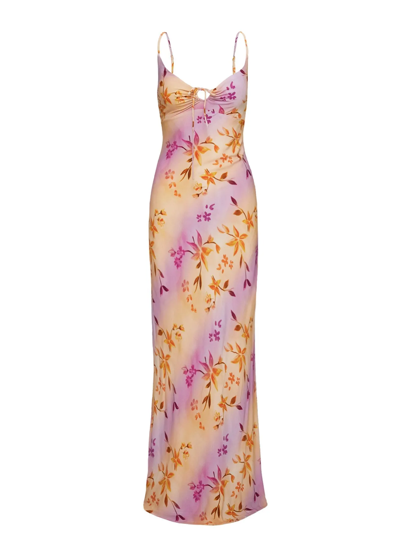 Lauraline Maxi Dress Pink / Floral Effortless vacation dress Twill Glow