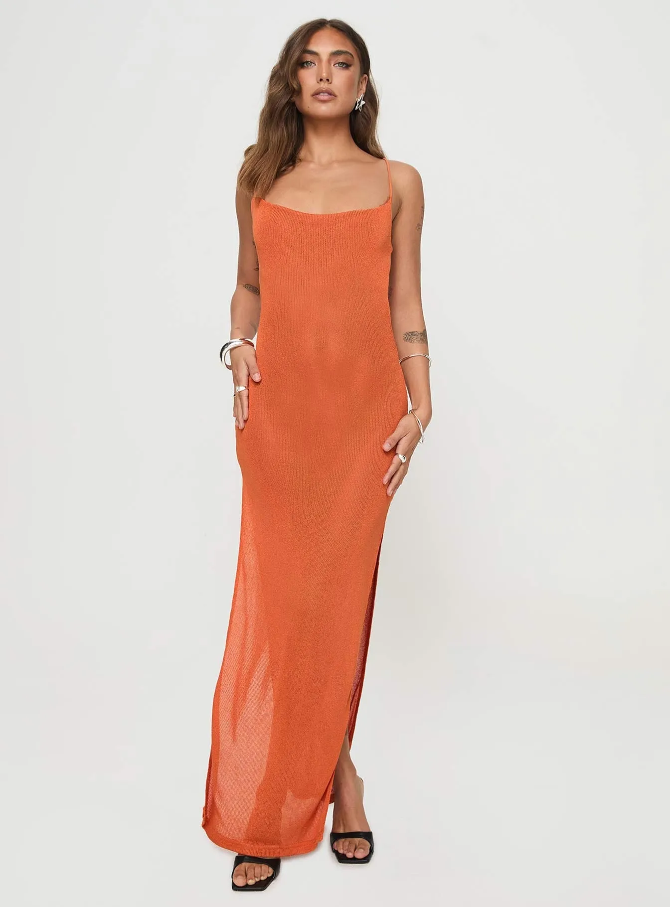 Cote Maxi Dress Orange Elegant formal affair gown Evening Mist
