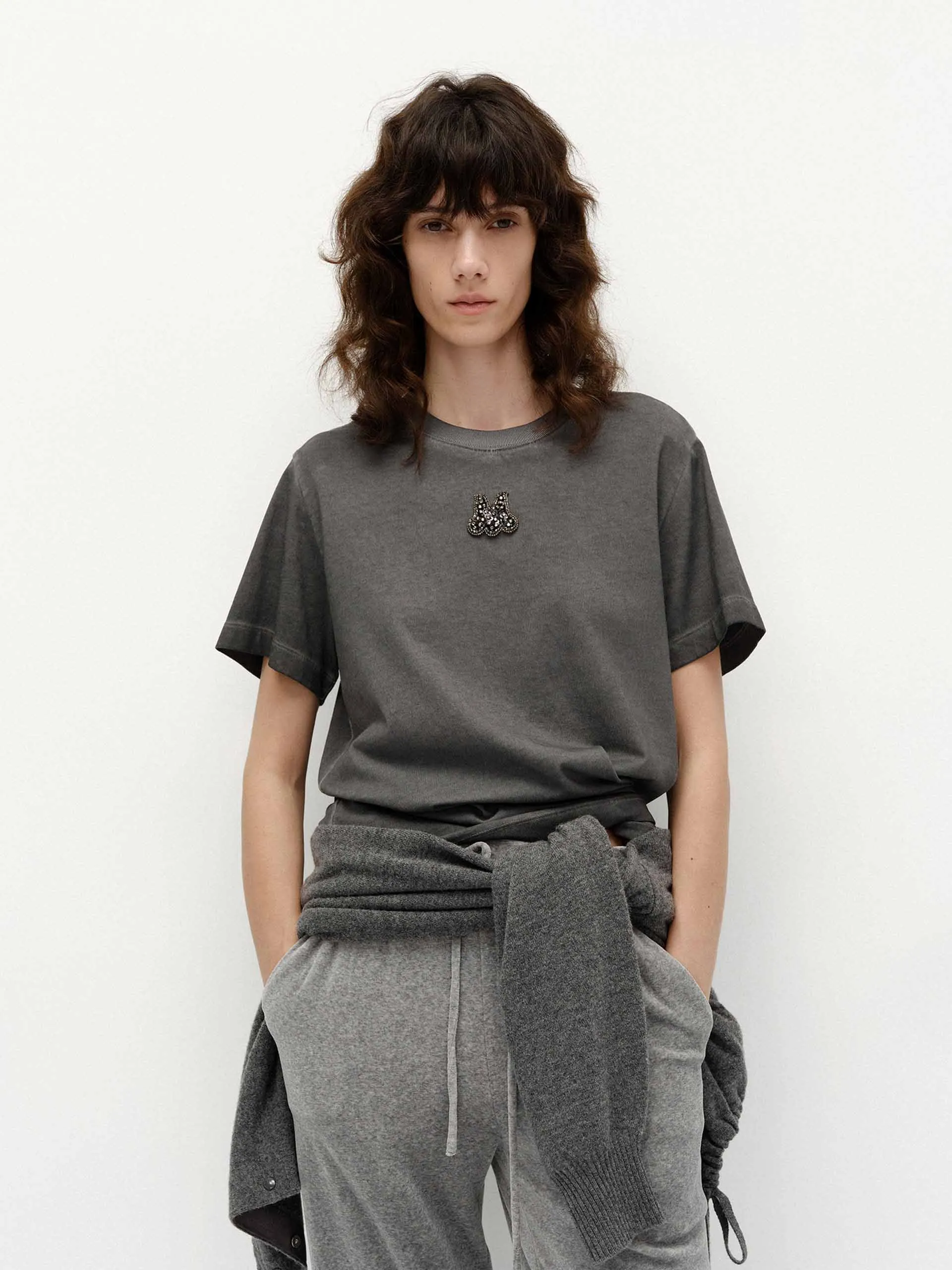 Front Crystal Cotton T-shirts timeless