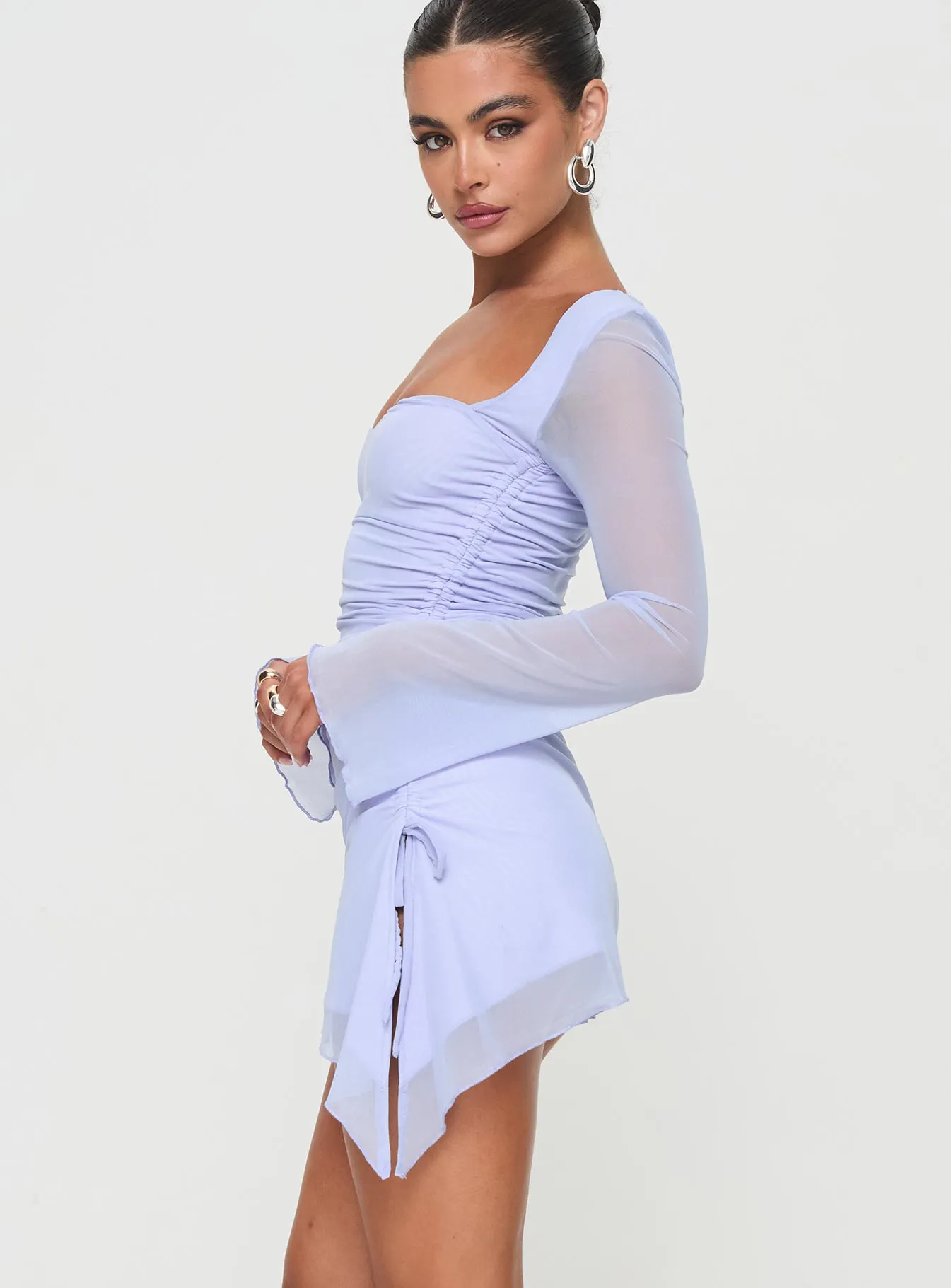 Jenko Long Sleeve Mini Dress Purple Move Easy High Beat