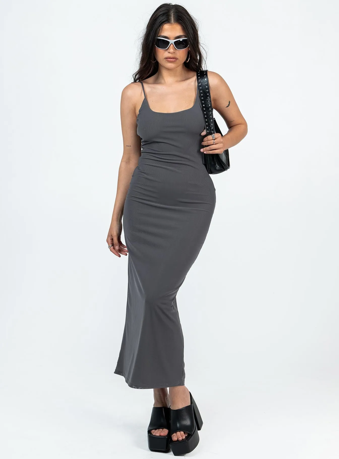 Knox Maxi Dress Slate Petite Print Glow Classic long dress