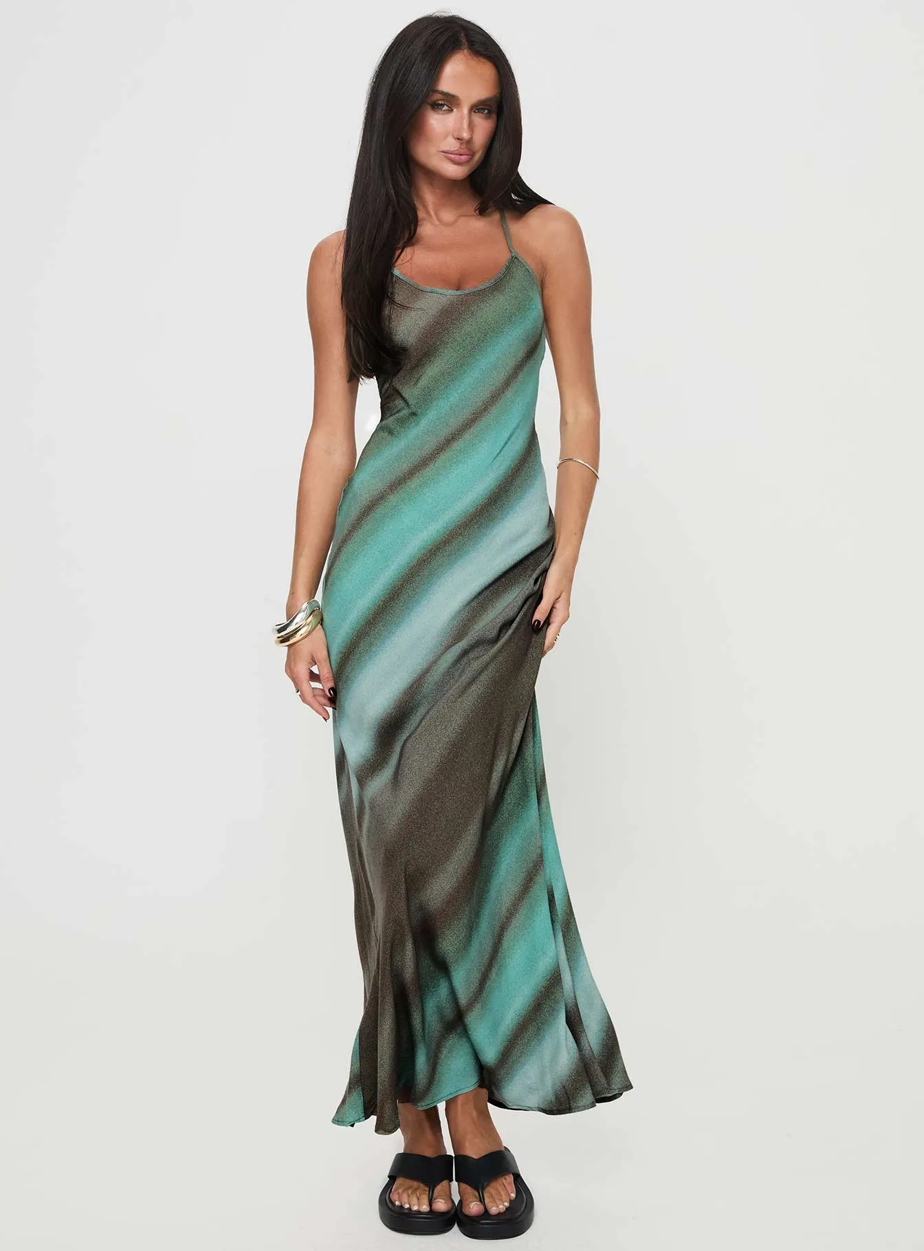 Otillie Maxi Dress Blue Multi Morning Glow Travel Easy