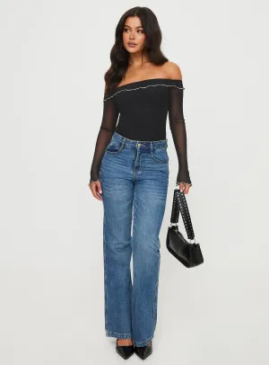 Arsema Off The Shoulder Bodysuit Black Petite Office Neutral Eco Worker