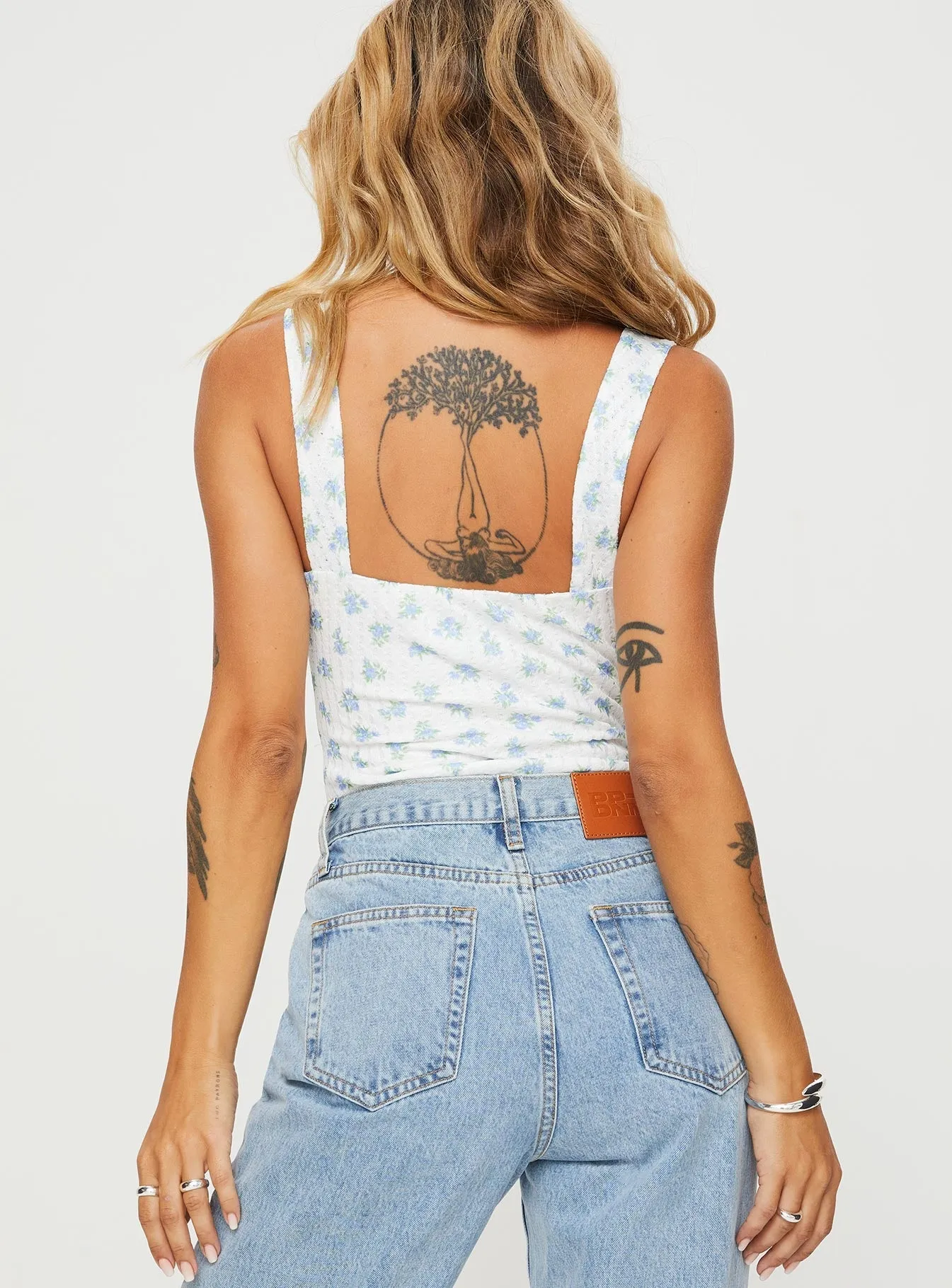 Lupton Bodysuit White / Blue Floral Urban Classic Travel Men
