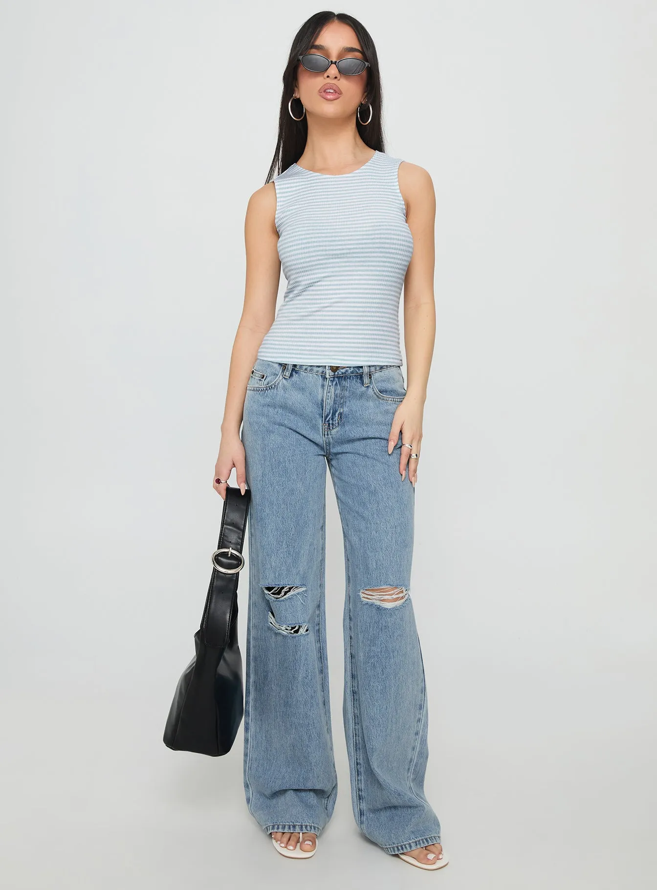 Kadison Low Rise Straight Leg Jeans Mid Wash Blue Youth Style Office Wear Weekend Warrior Creative Look Modern