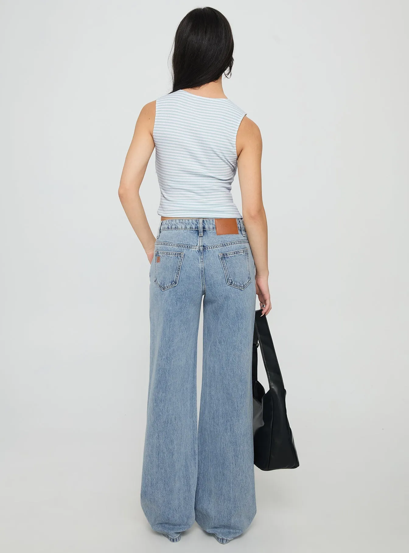 Season Ready Kadison Low Rise Straight Leg Jeans Mid Wash Blue