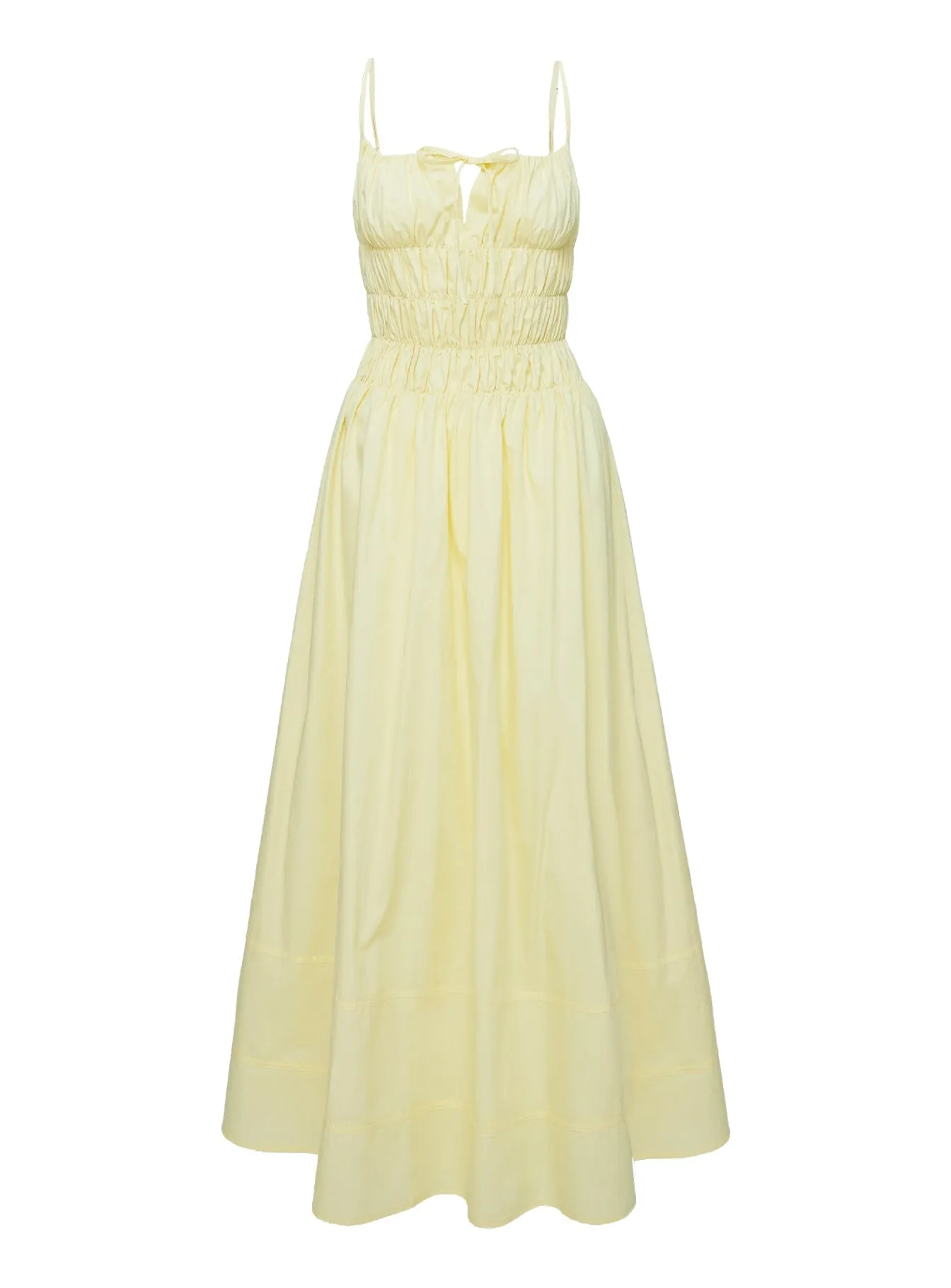 Loralei Shirred Maxi Dress Yellow Turquoise Glow