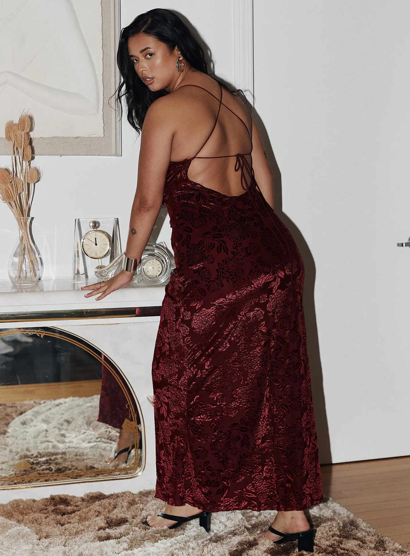 Zotta Maxi Dress Burgundy Curve Rainbow Arch
