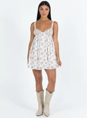 Glow Warm Feminine flattering short gown Vance Mini Dress Pink / Floral