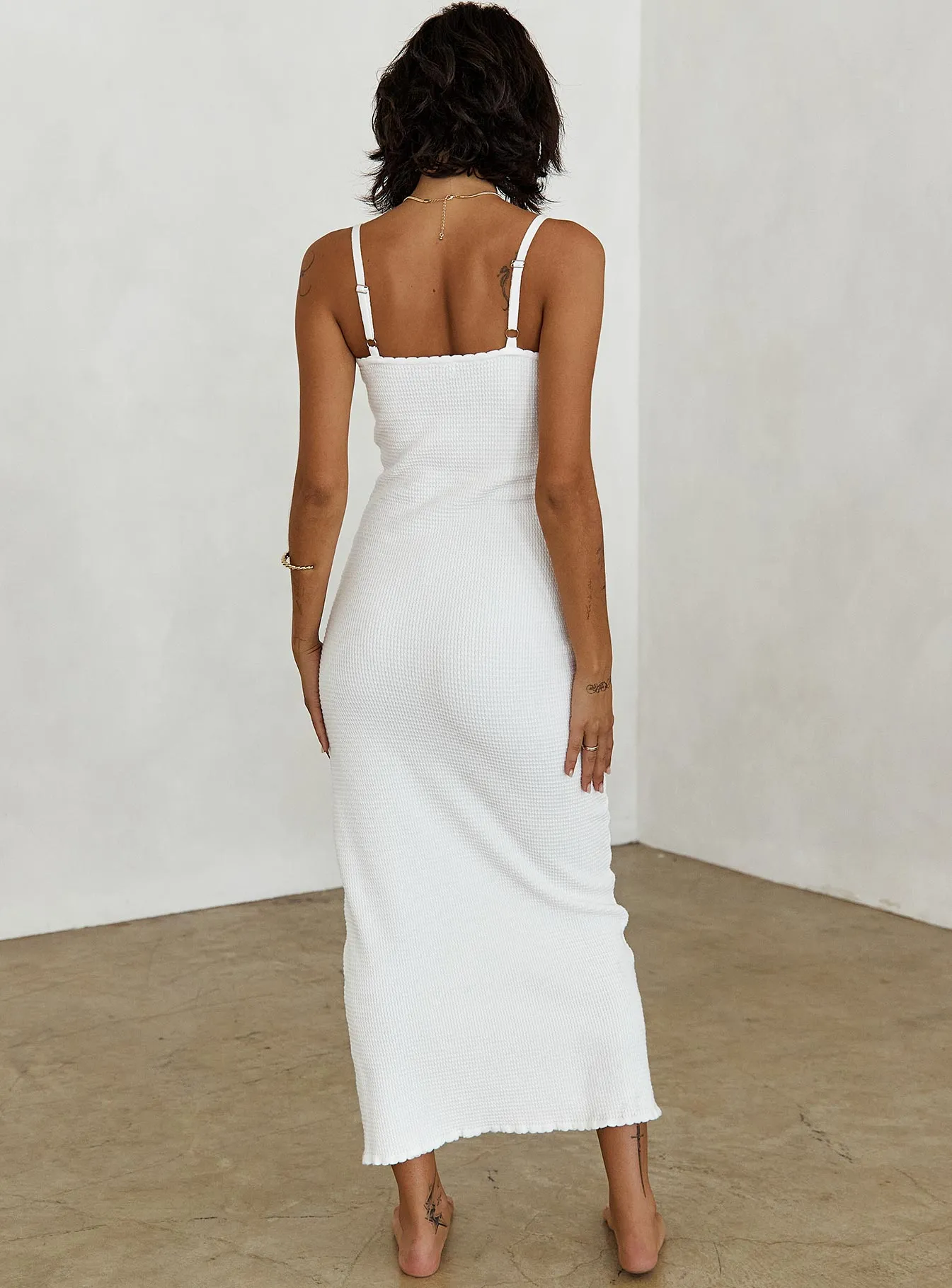 Kattan Maxi Dress White Coral Bay