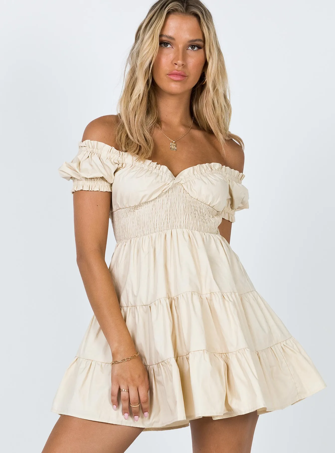 Modern Edge Daniela Mini Dress Beige