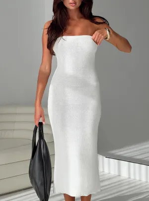Flow Strapless Maxi Dress White Comfortable evening wear