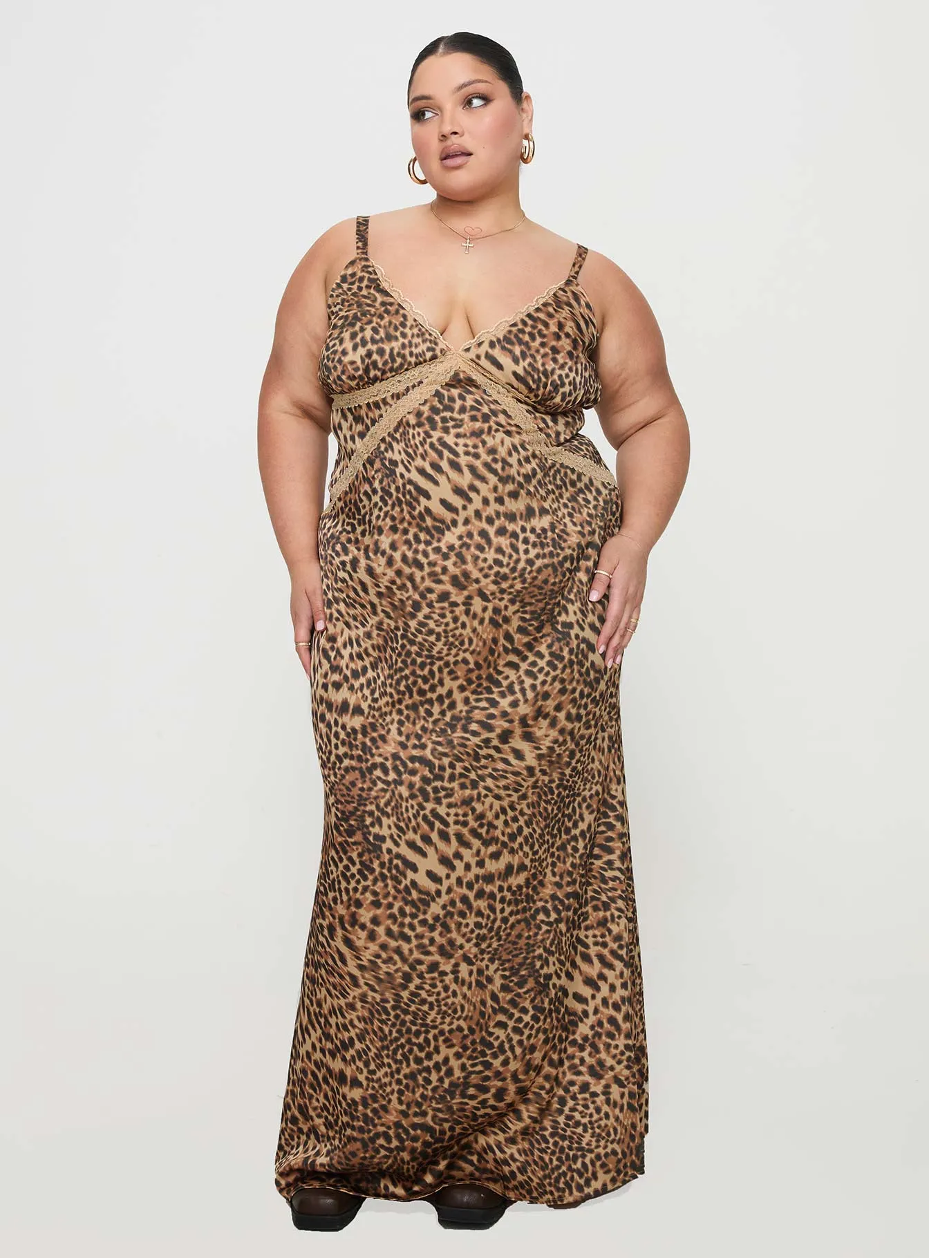 Sanctuary Maxi Dress Leopard Curve Soft Move