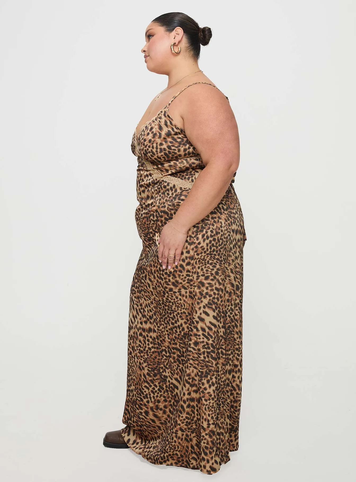 Sanctuary Maxi Dress Leopard Curve Bell Sleeve Orchard Walk