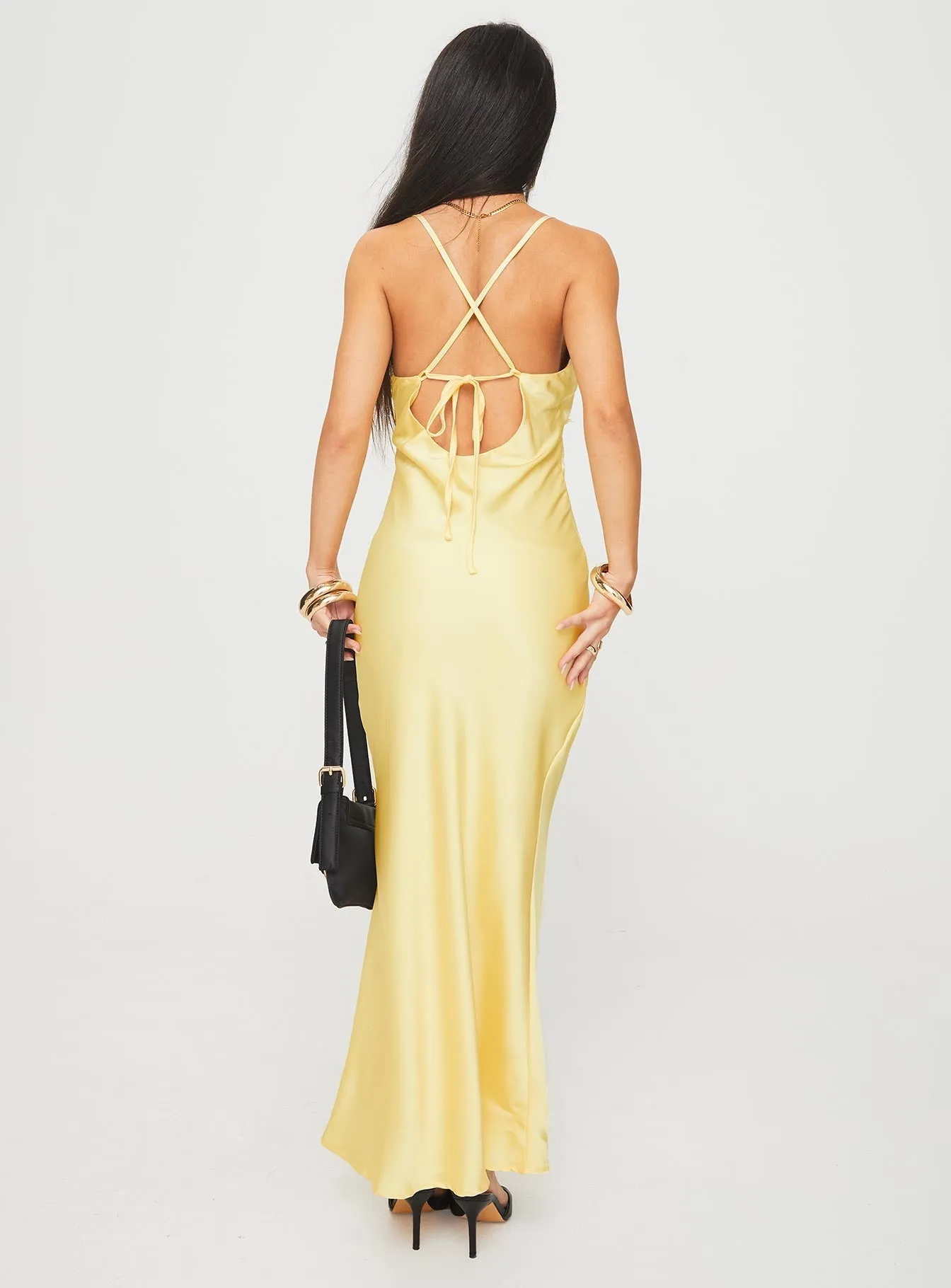 Art Soul Treasure Bias Cut Maxi Dress Lemon