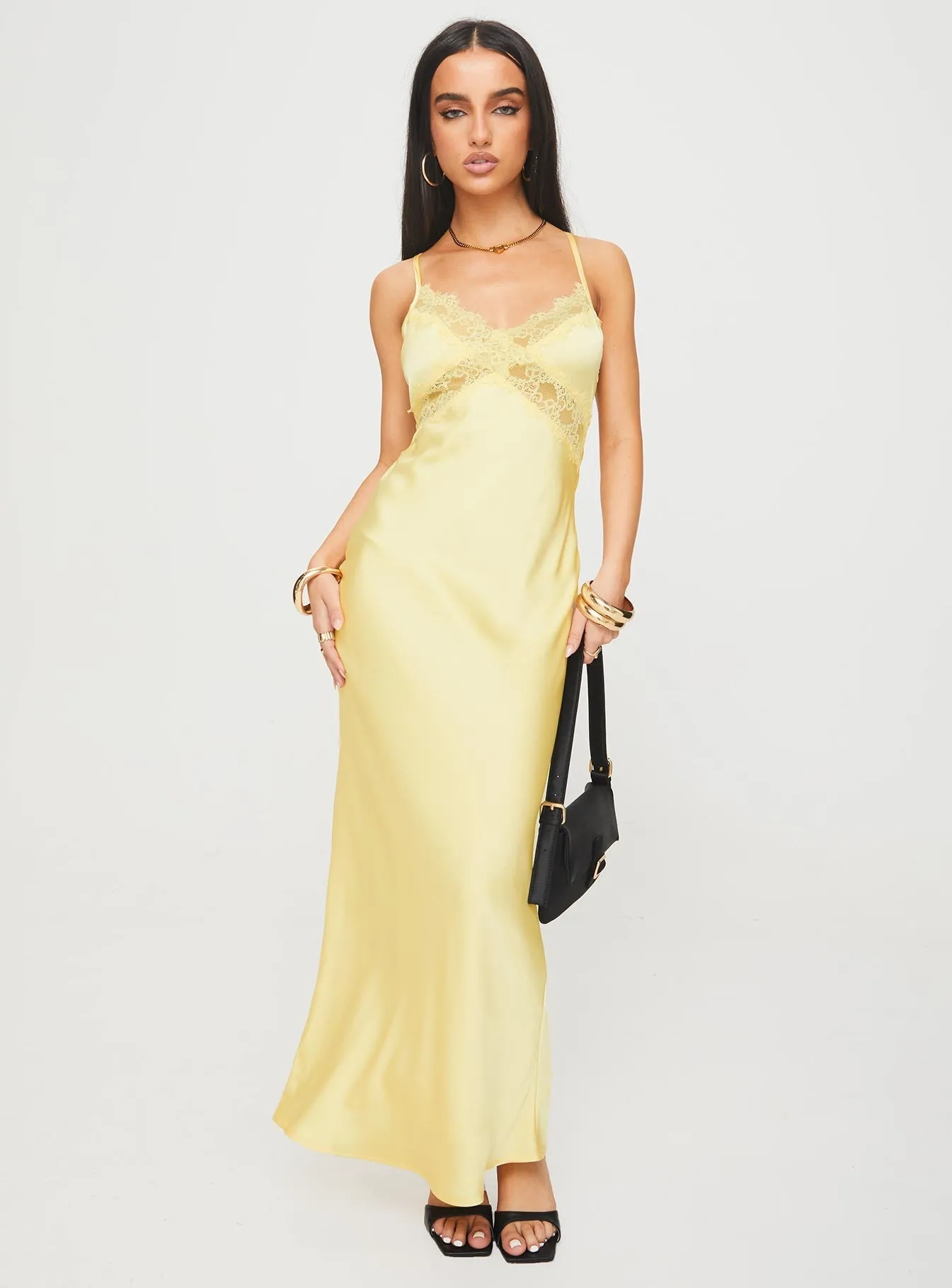 Night Breeze This dress provides a chic and comfortable fit that works for both formal and casual events Treasure Bias Cut Maxi Dress Lemon