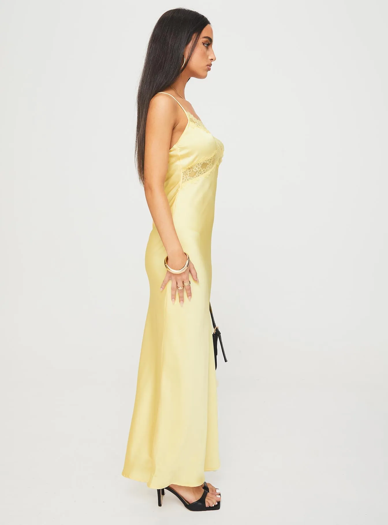 Treasure Bias Cut Maxi Dress Lemon Sapphire Glow Fashionable day-to-night gown