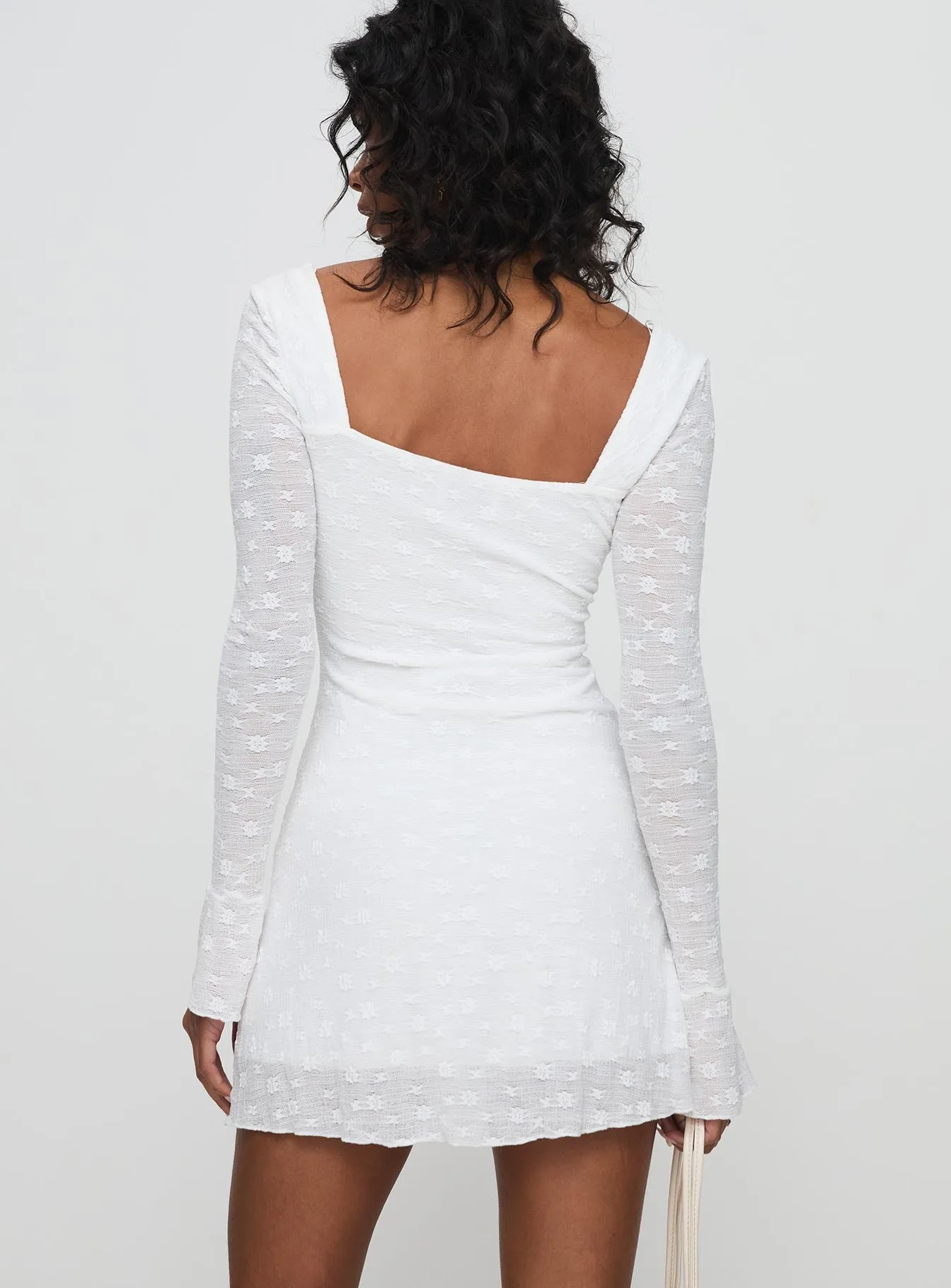 Stylish Appeal Lanchester Long Sleeve Mini Dress White
