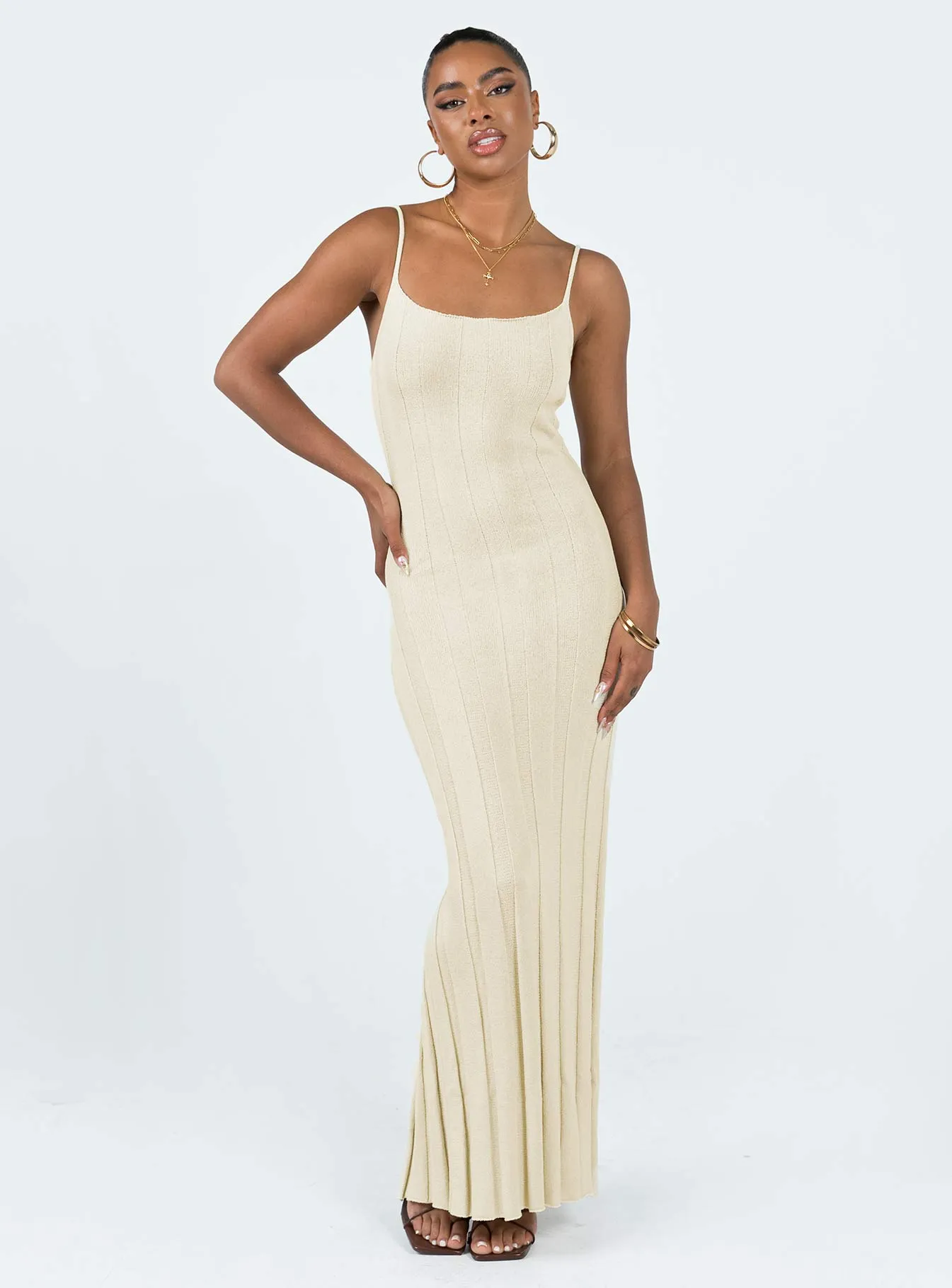 Wakeford Maxi Dress Cream Harbor Light Sunset Glow
