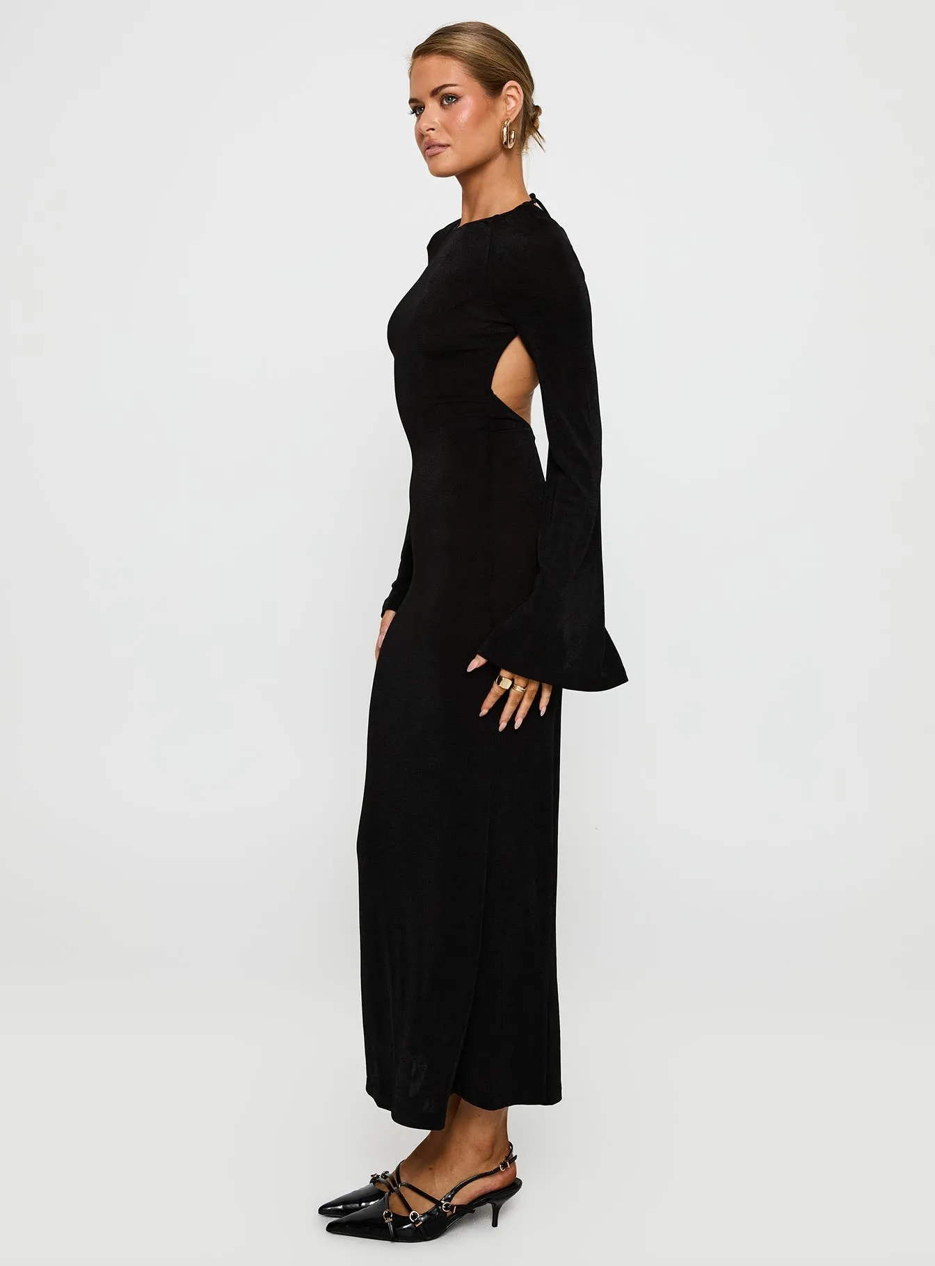 Noon Light Amersham Long Sleeve Maxi Dress Black