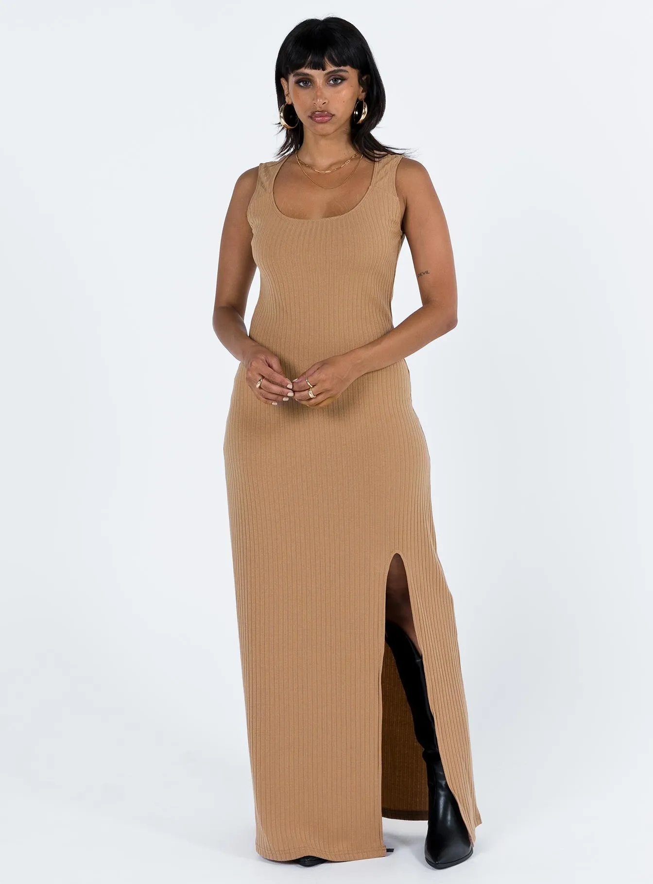 Lomandra Slip Maxi Dress Brown Quartz Glow