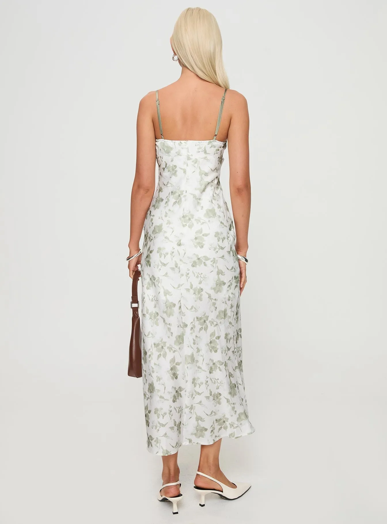 Ocean Blue Vasiliki Maxi Dress White / Green Floral