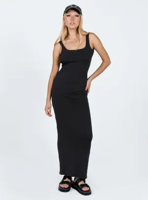 Flame Glow Merlino Maxi Dress Black