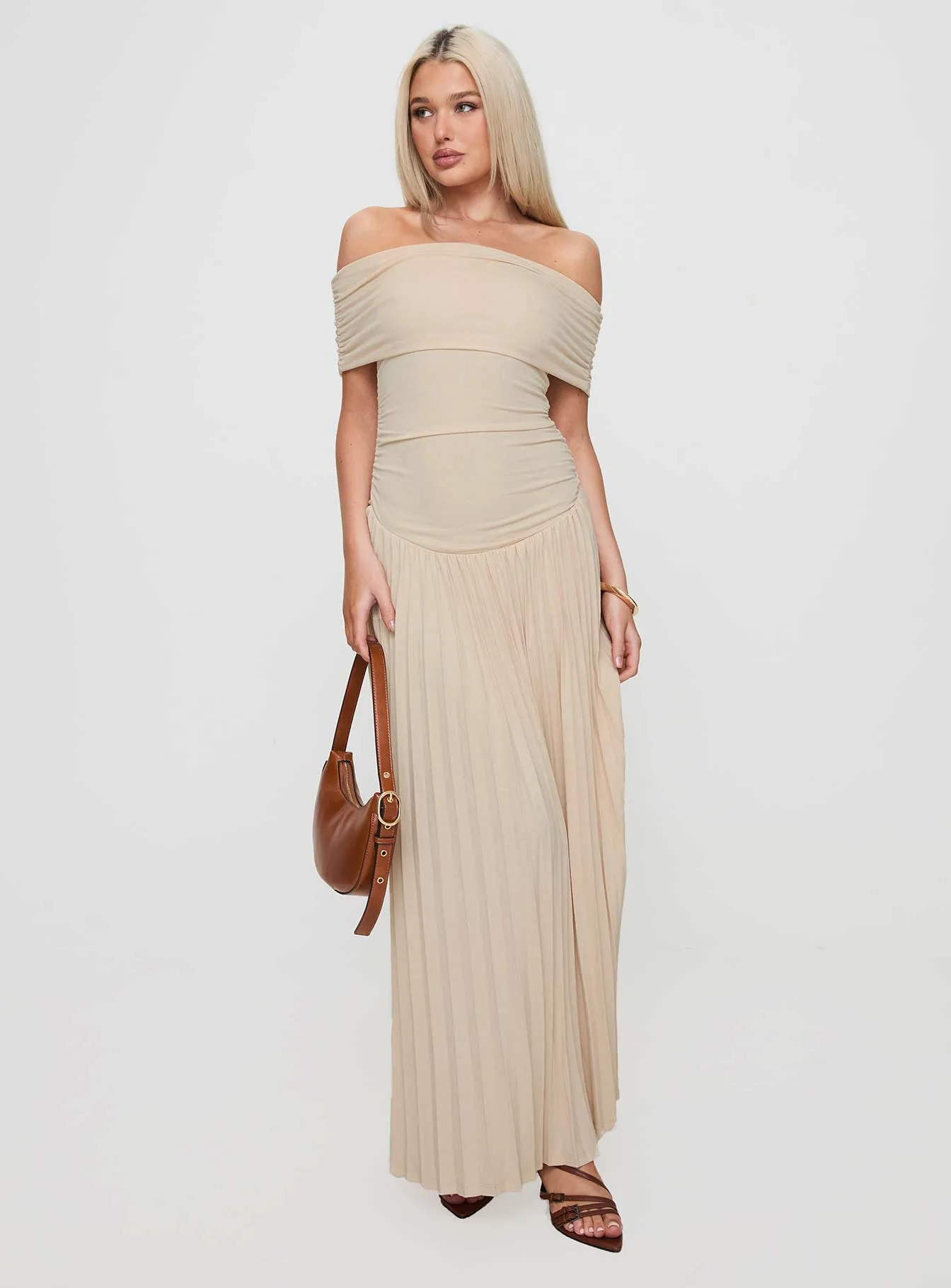 Field Of Dreams Maxi Dress Oatmeal Bamboo Shade Voile Glow