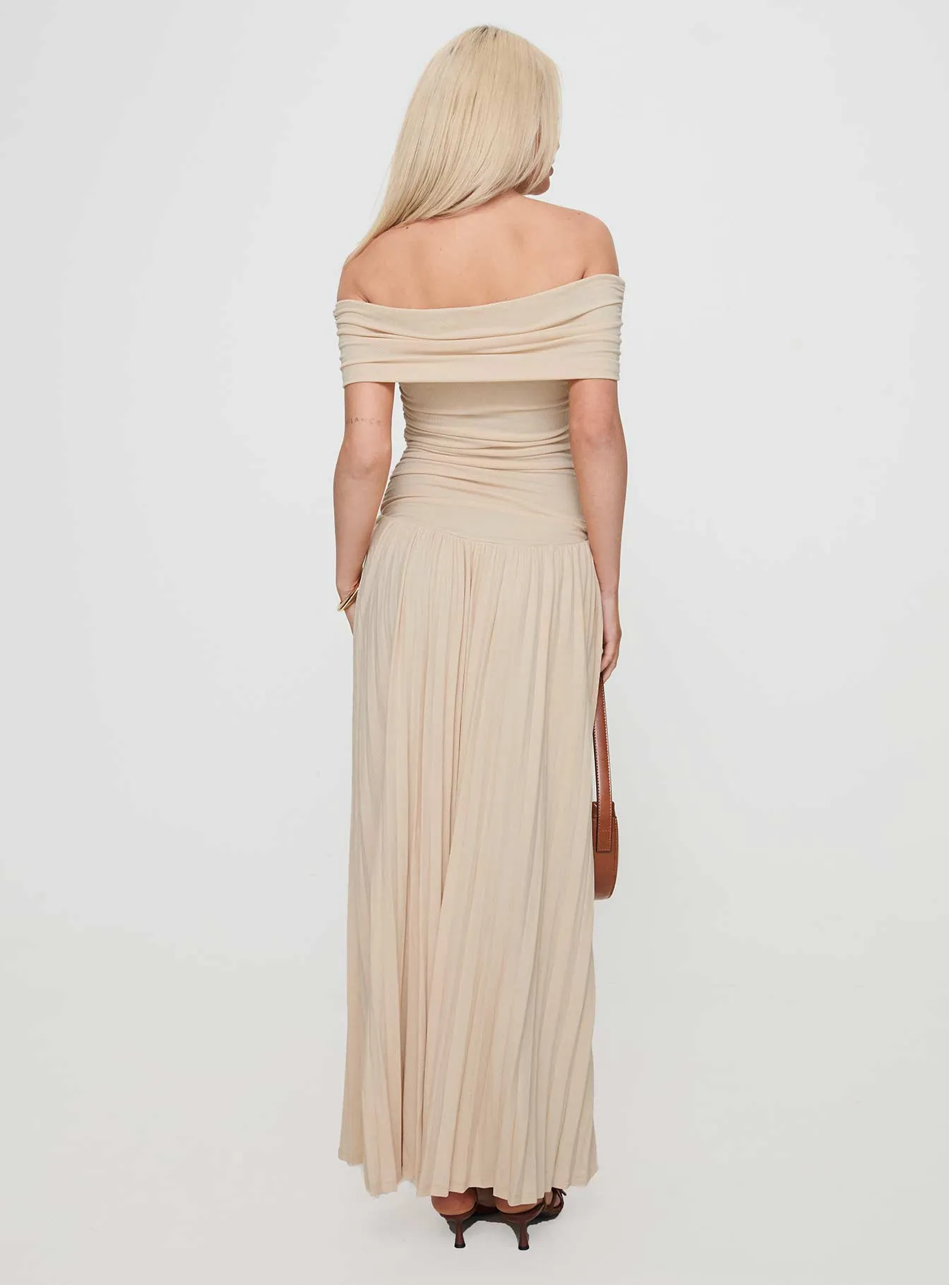Flare Bottom Field Of Dreams Maxi Dress Oatmeal