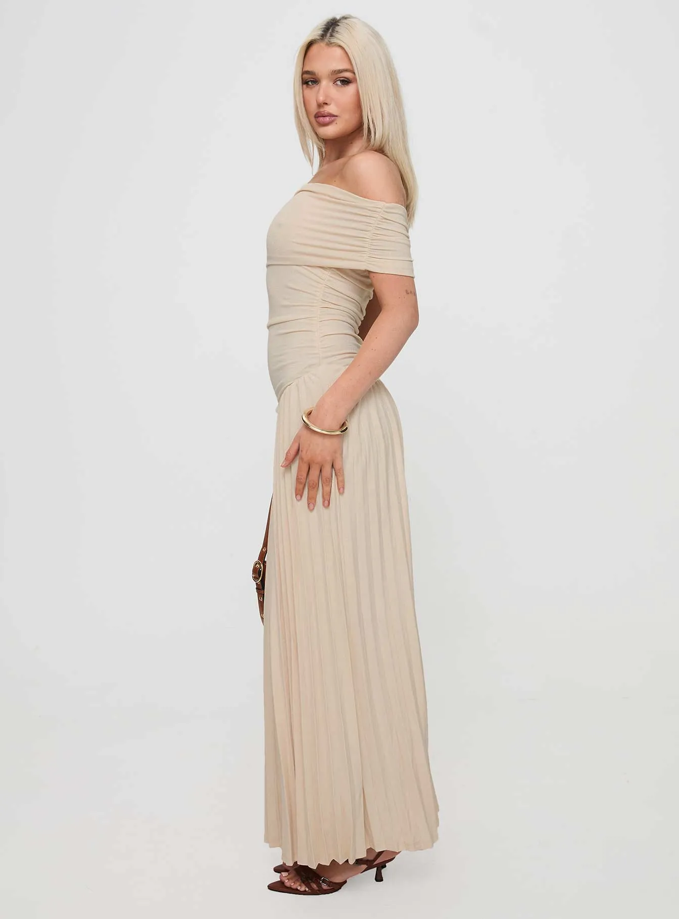 Field Of Dreams Maxi Dress Oatmeal Boardwalk Mood