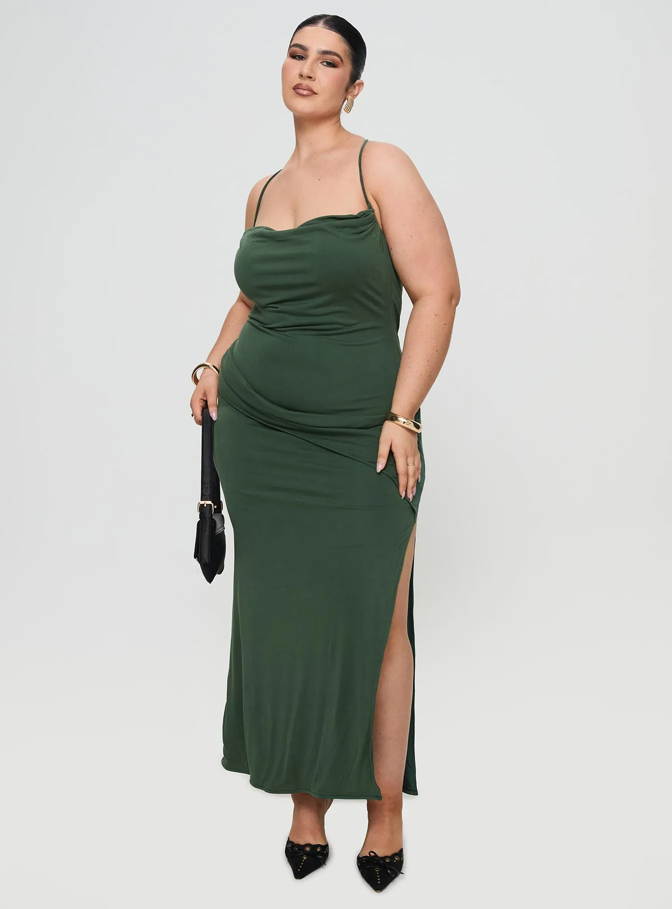 Purple Mist Marchesi Maxi Dress Green Curve