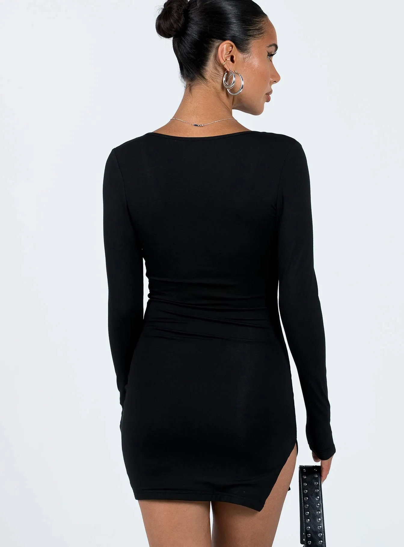 Bright Beat Kingsland Long Sleeve Mini Dress Black