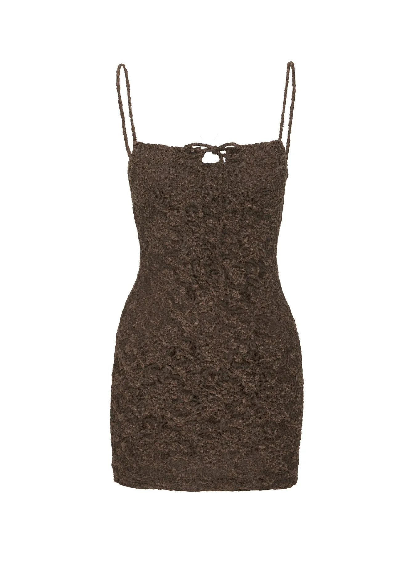 Stylish short formal dress Summer Style Corrino Lace Mini Dress Brown