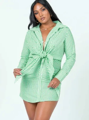 Romantic Vibes Stylish Appeal Kali Shirt Mini Dress Green