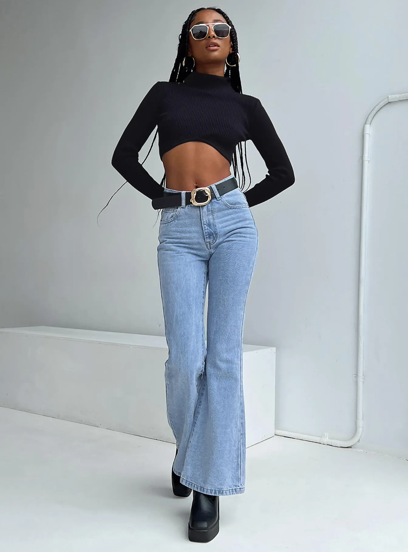 Cabarita Lounge Denim Jeans Mid Wash Minimalist Night Out Smooth High Durability