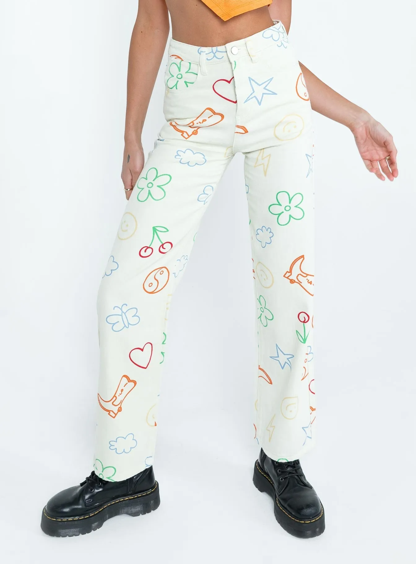 Emerson Pants Ecru Low Profile Zipper