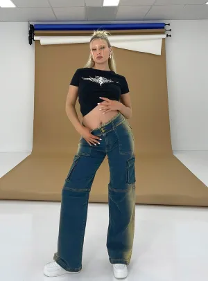 Pre Show Denim Jeans Mid Blue Slim Family Style Daily Wear