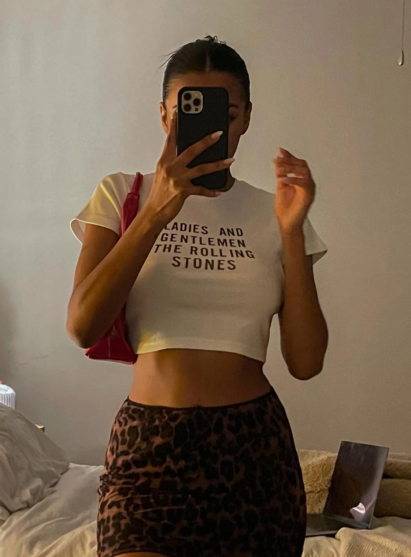 The Rolling Stones Ladies and Gentlemen Cropped Tee White Holiday Comfort Style