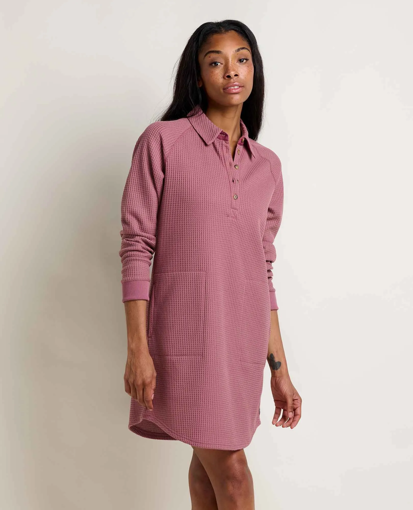 Stretch Fit Tencel Blend Fabric Bitterroot Henley Dress
