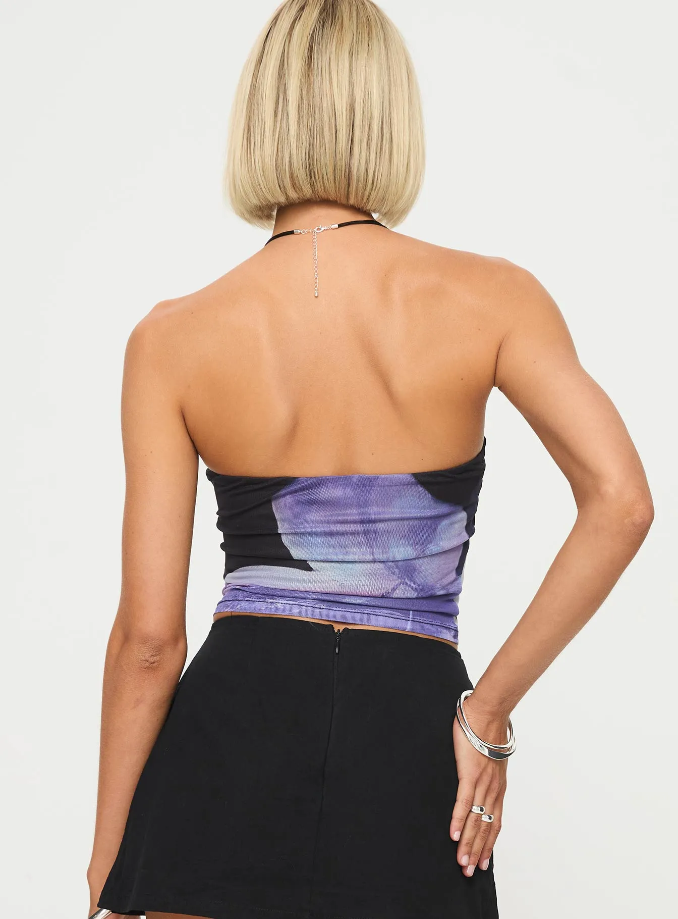 Casual Look WrinkleResistantWeave Carmelo Top Black / Floral