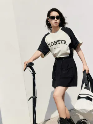 AllDay Comfort Durable Style Color Block Letter Print T-shirt