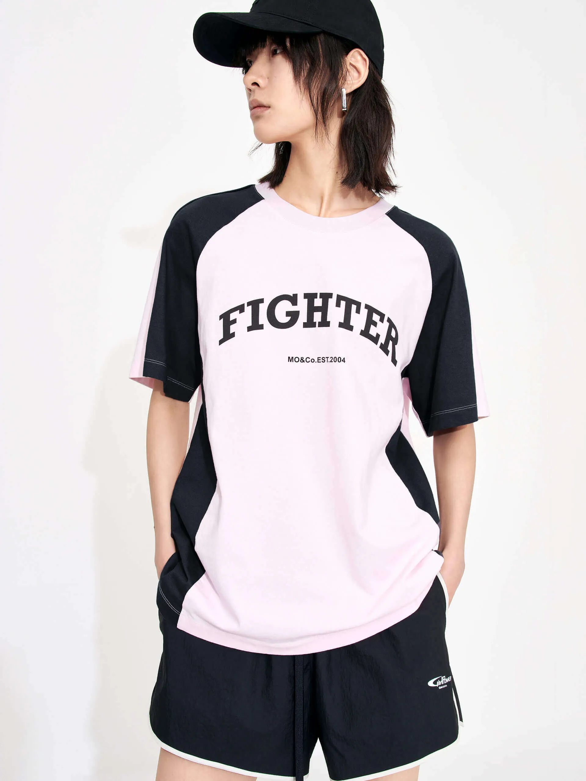 Color Block Letter Print T-shirt Comfy Design