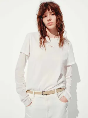 Two Piece Cotton T-shirt Casual Layer