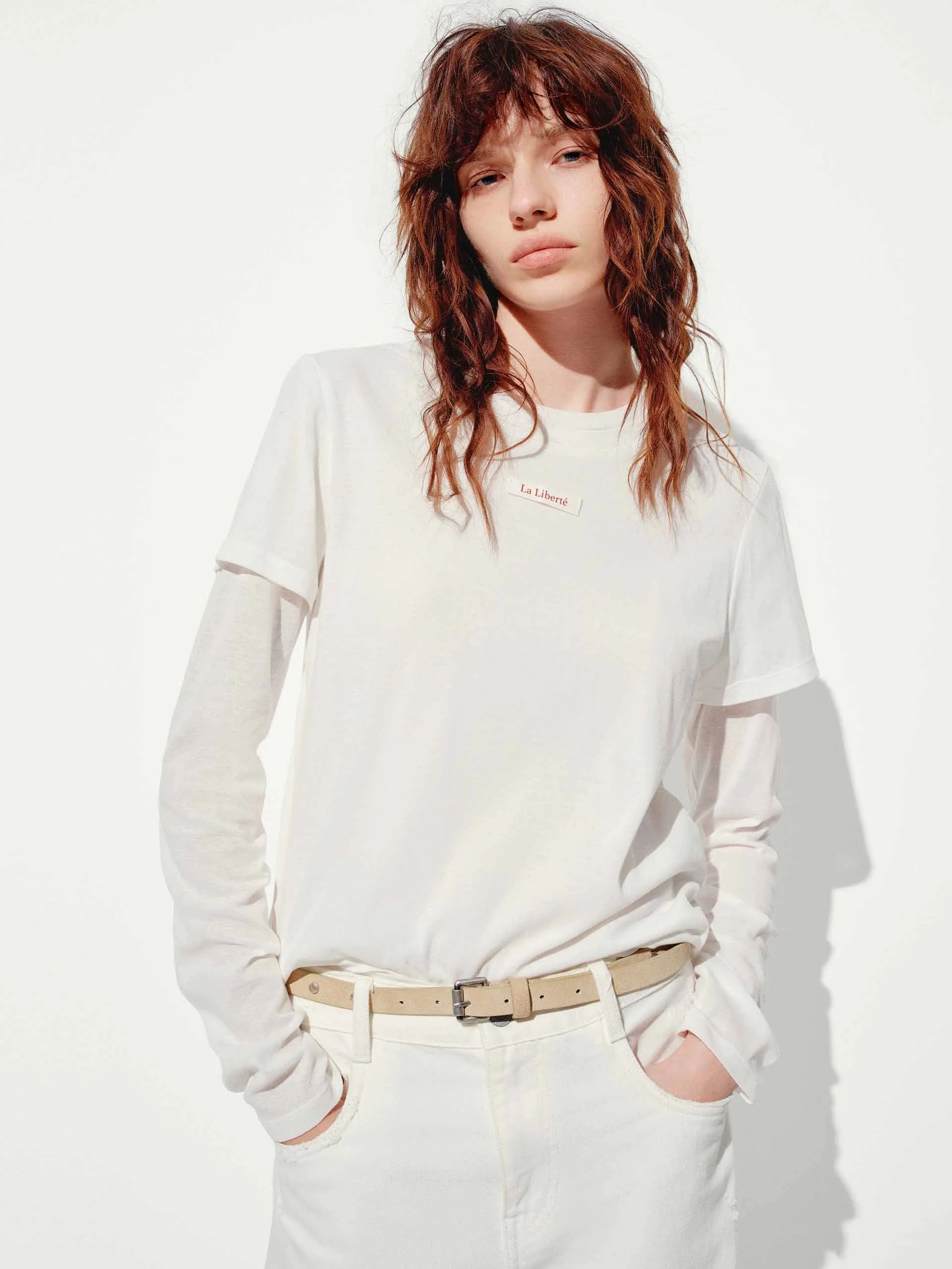 Breathable Look Two Piece Cotton T-shirt
