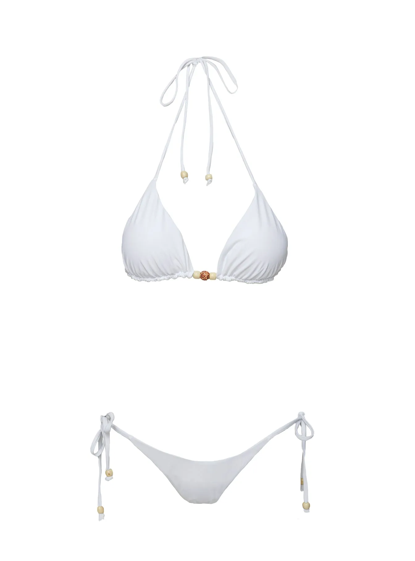 Dizon Tie Side Bikini Bottoms White Rounded Seam Technique