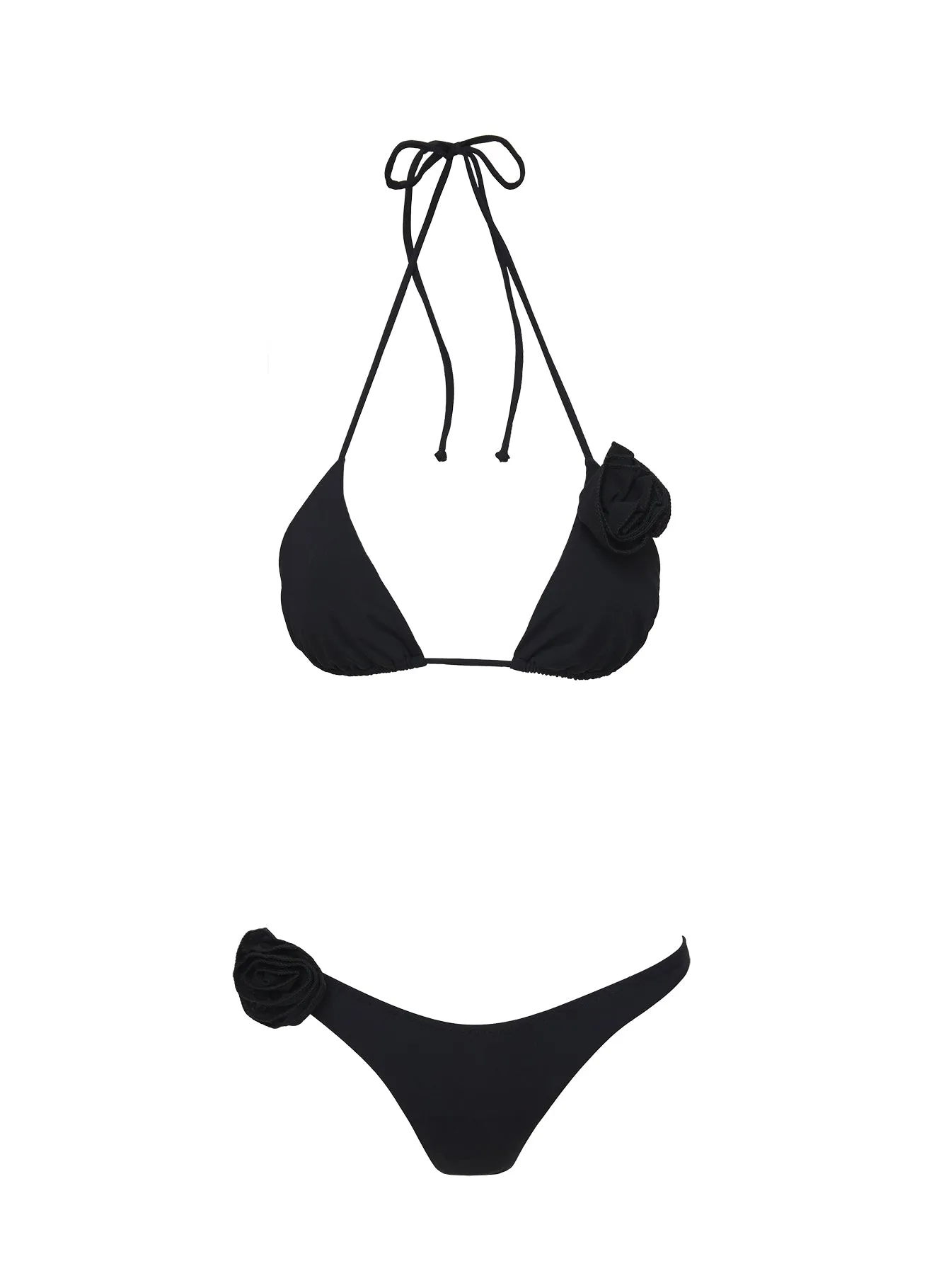 Pomery High Cut Bikini Bottoms Black Anti Slip Trim Bonded Seam Technology