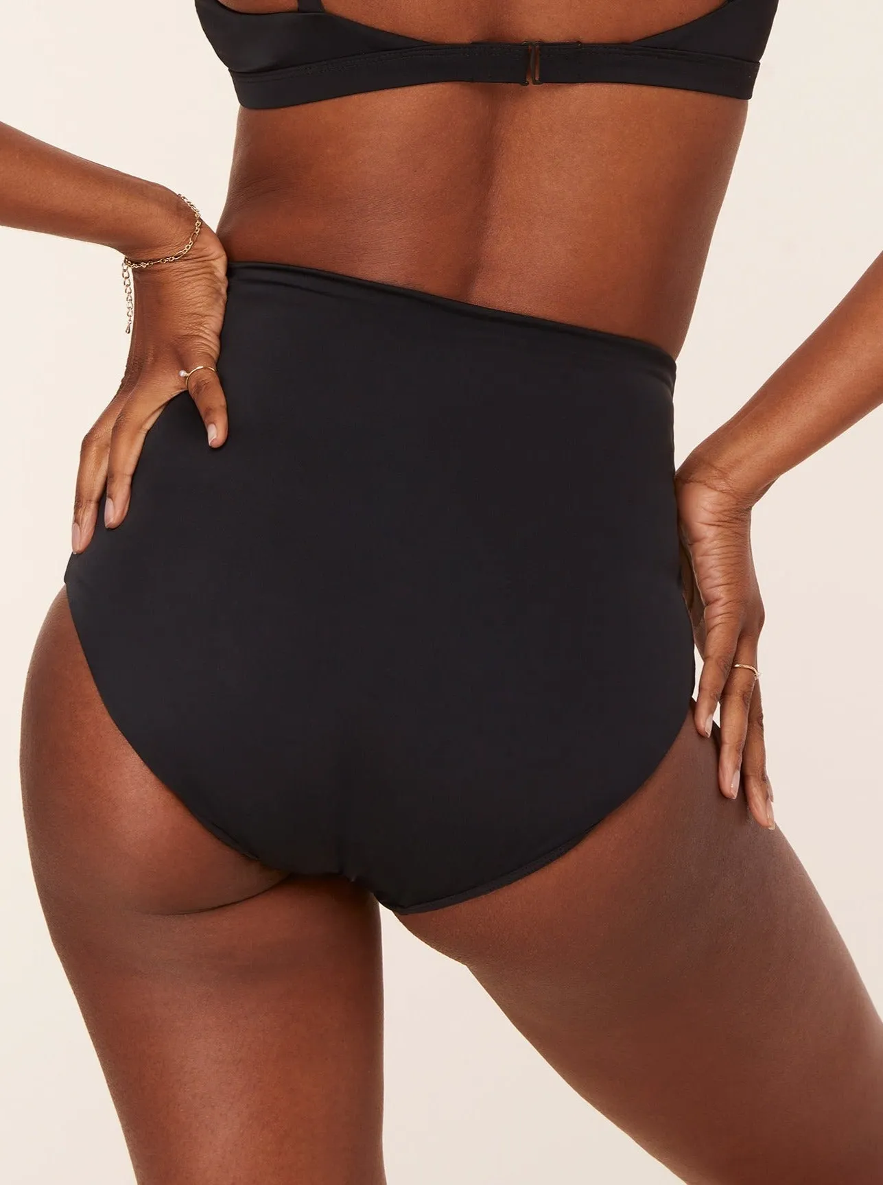 Glitter Glow The Super Highwaist Bottom - Eco Nylon - Black